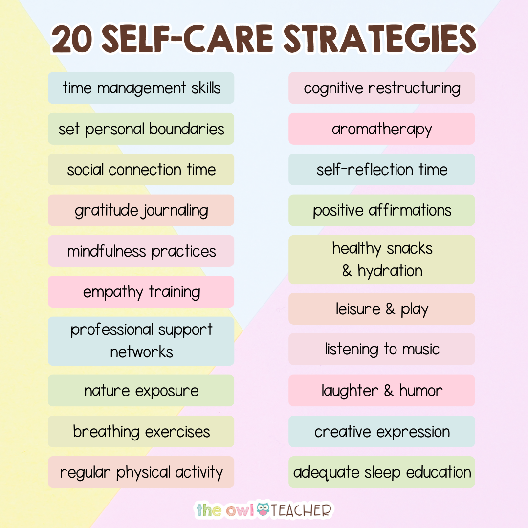 Teacher Wellness: 20 Authentic Self-Care Strategies - The Owl Teacher