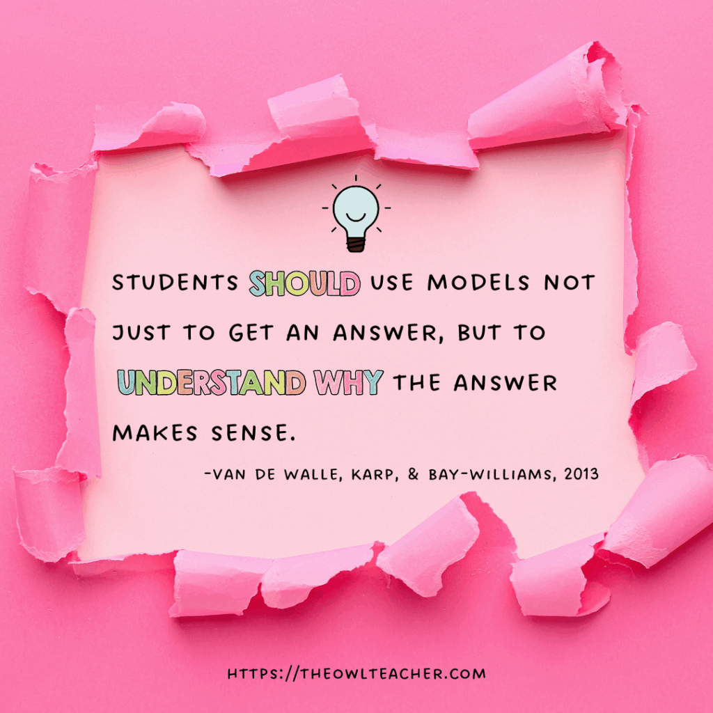 Tired of students memorizing math steps but not getting it? Discover 5 powerful visual models that help upper elementary students actually see the math. This post breaks down what they are, when to use them, and why they’re the most underused (and most effective) tools for teaching operations, fractions, and more—without needing fancy manipulatives. Includes real research, ready-to-use examples, and a free visual model cheat sheet!