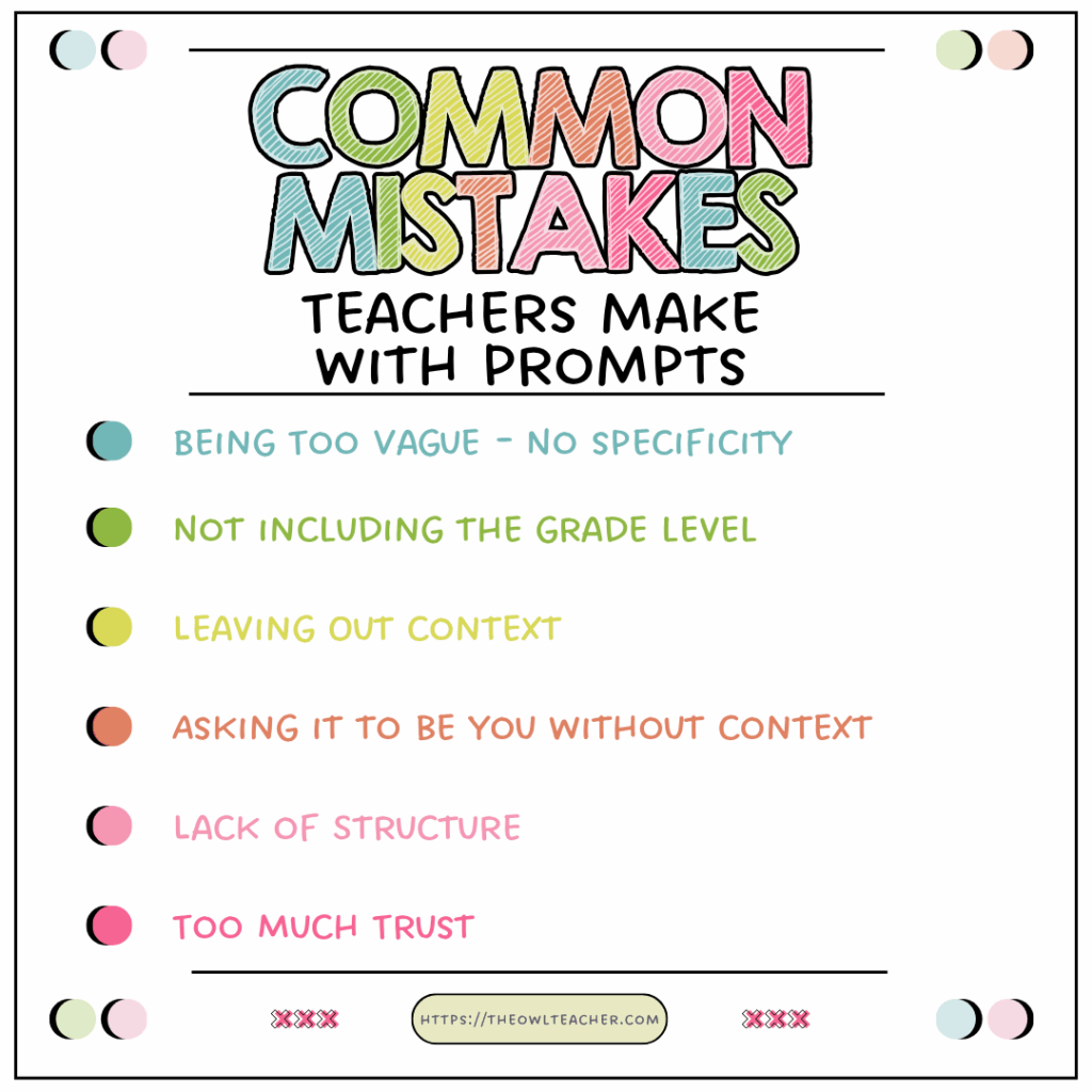 Learn how to write better AI prompts for lesson planning so that you can save time and get the results you want for your mixed-ability classroom. Learn how to craft the perfect prompt and grab 200+ copy-and-paste examples for upper elementary math, science, and ELA. Perfect for busy teachers!