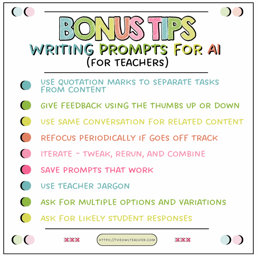 Learn how to write better AI prompts for lesson planning so that you can save time and get the results you want for your mixed-ability classroom. Learn how to craft the perfect prompt and grab 200+ copy-and-paste examples for upper elementary math, science, and ELA. Perfect for busy teachers!