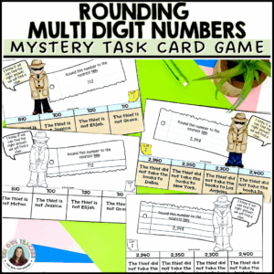 Rounding Multi-Digit Numbers up to the Millions Place Mystery Cards