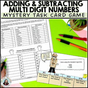 Multi-Digit Adding and Subtracting Math Mystery