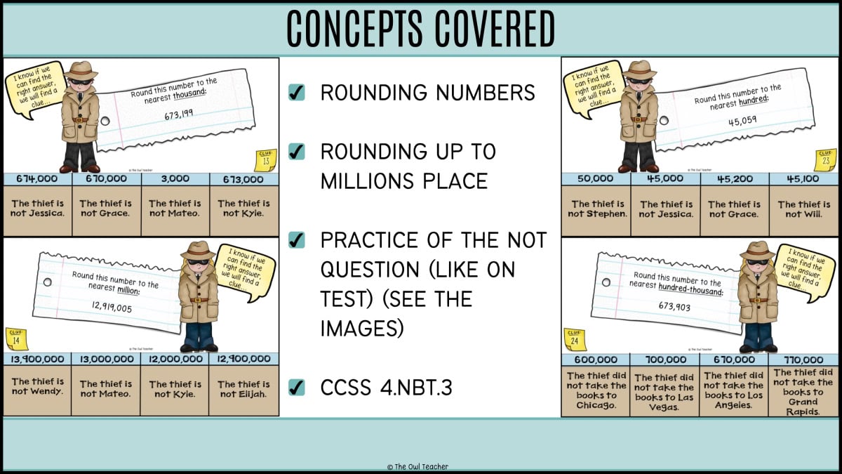 Rounding Multi-Digit Numbers up to the Millions Place Mystery Cards - Image 3
