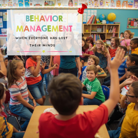 Teacher implementing December classroom management strategies with upper elementary students using visual behavior supports