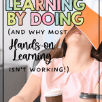 An images with a newspaper in the background and the words "The Truth about learning by doing and why most hands-on learning isn't working!"