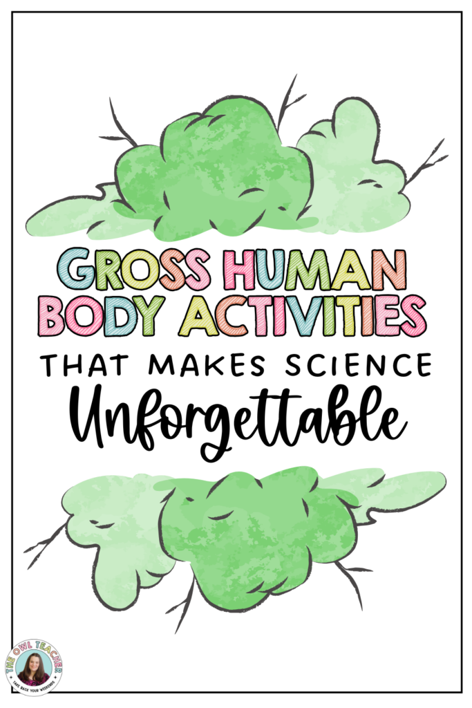 A white background with a green "fart" appearance in the middle and text coming out of that related to the post about gross human body activities.
