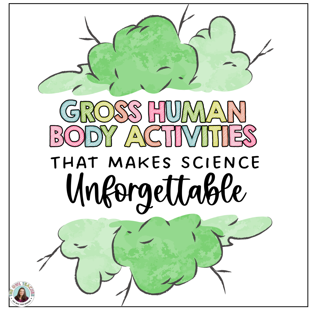 A white background with a green "fart" appearance in the middle and text coming out of that related to the post about gross human body activities.